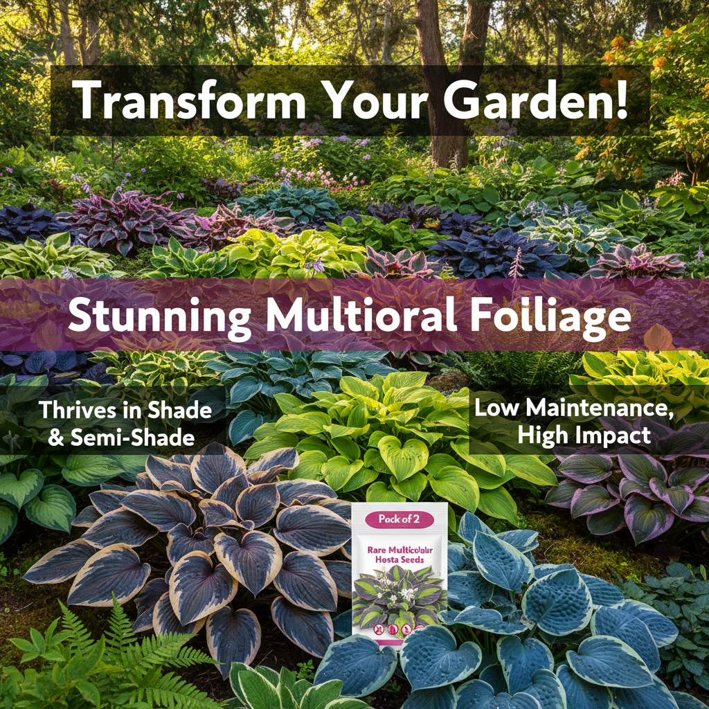 Rare Multicolor Hosta Seeds — With Free Plant Growth Serum (Pack of 1)