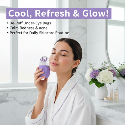 Ice Roller for Face, Neck & Body — Skin Cooling & De-Puffing Facial Massage Roller
