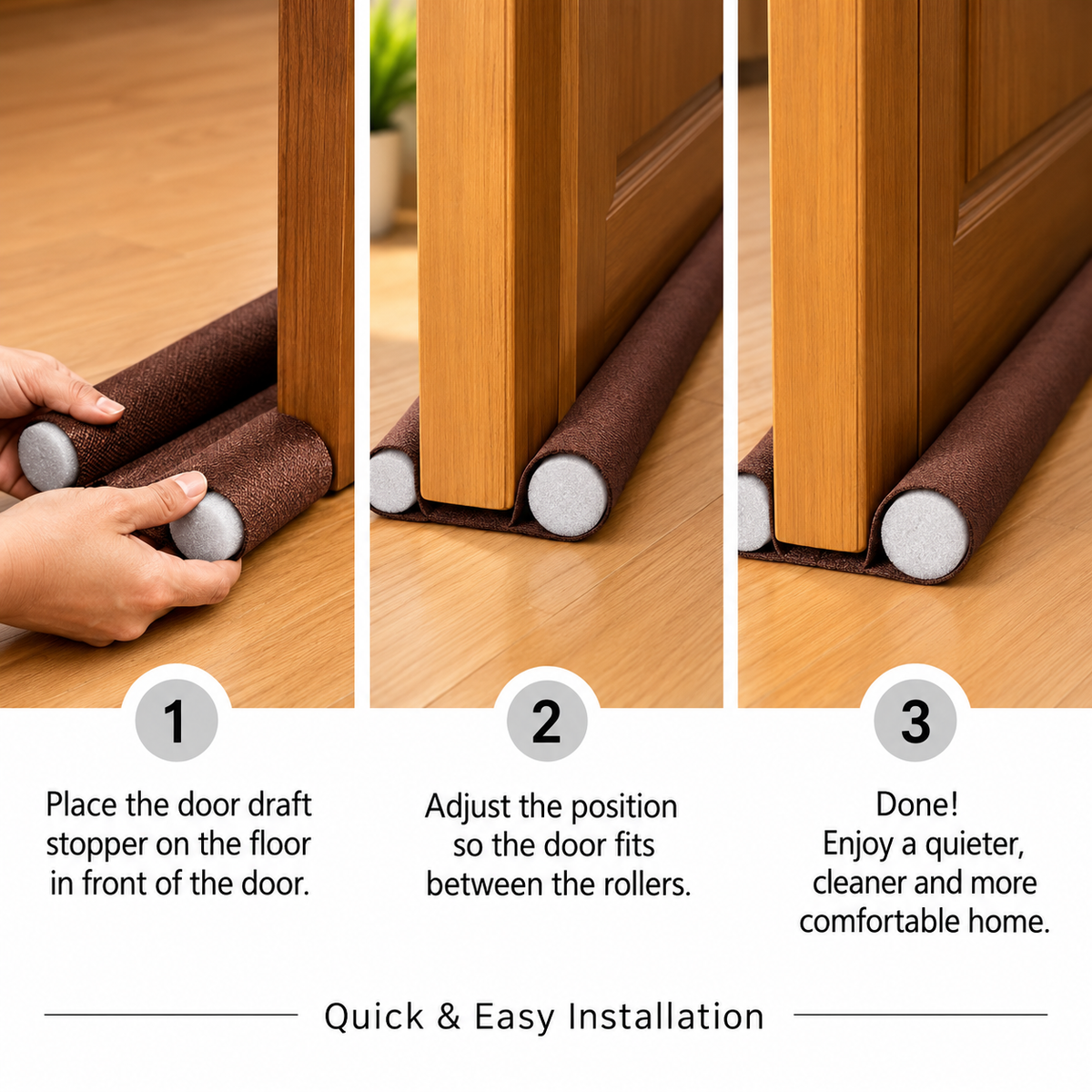 5pcs Door Bottom Sealing Strip Guard for Home Door Fabric Cover