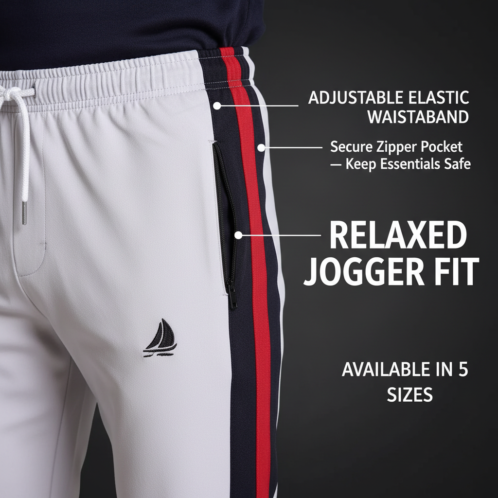 Plain Jogger with Zipper Pocket — Men's Comfortable Track Pants (S-XXL)