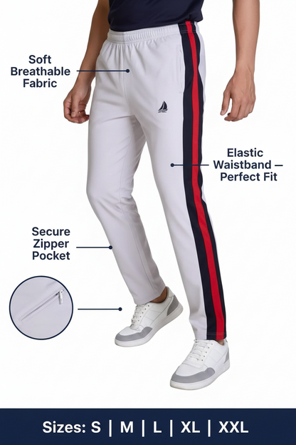 Plain Jogger with Zipper Pocket — Men's Comfortable Track Pants (S-XXL)