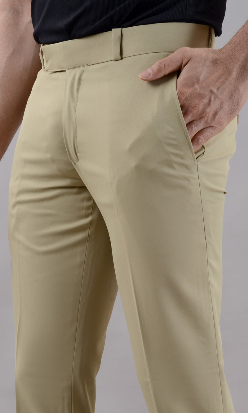 Khaki Stretchable Men's Formal Trousers