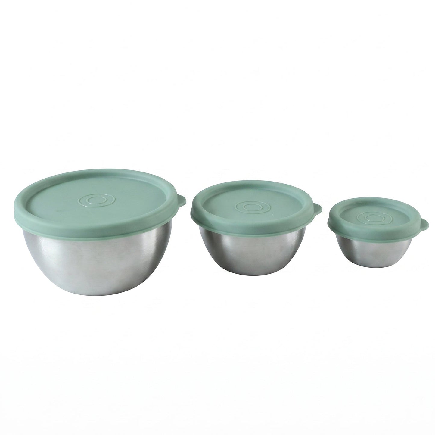 Apex Miny Steel Container Set Mixing Bowls With Lids For Kitchen (3 Pc Set)
