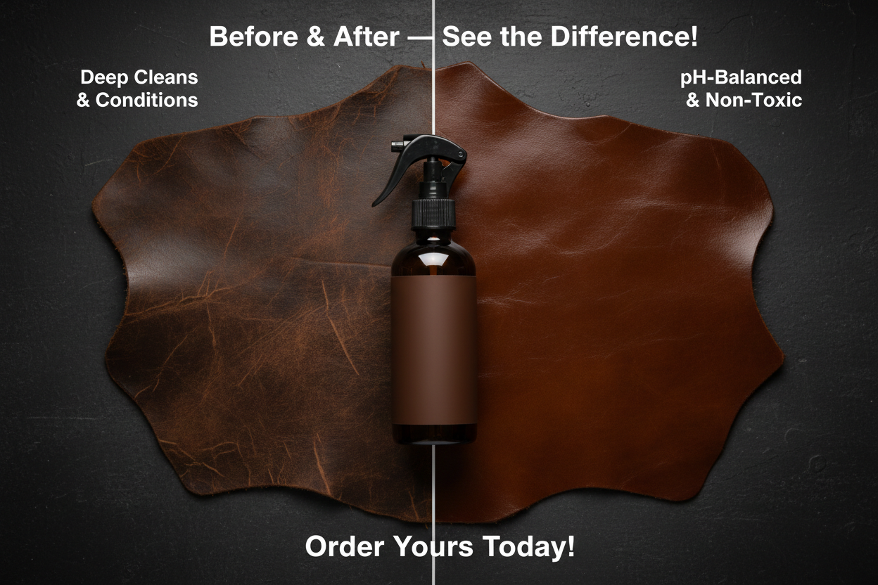 Leather Care Spray — 3-in-1 Cleaner, Conditioner & Protector for Car Seats, Sofas, Bags & Shoes