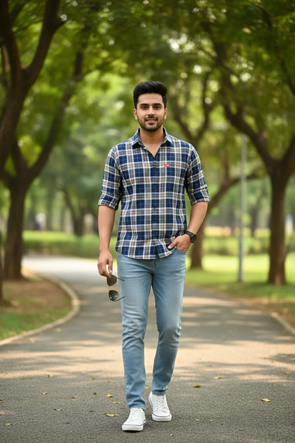 Men's Multicolor Check Shirts — Pack of 3 (Half Sleeve)
