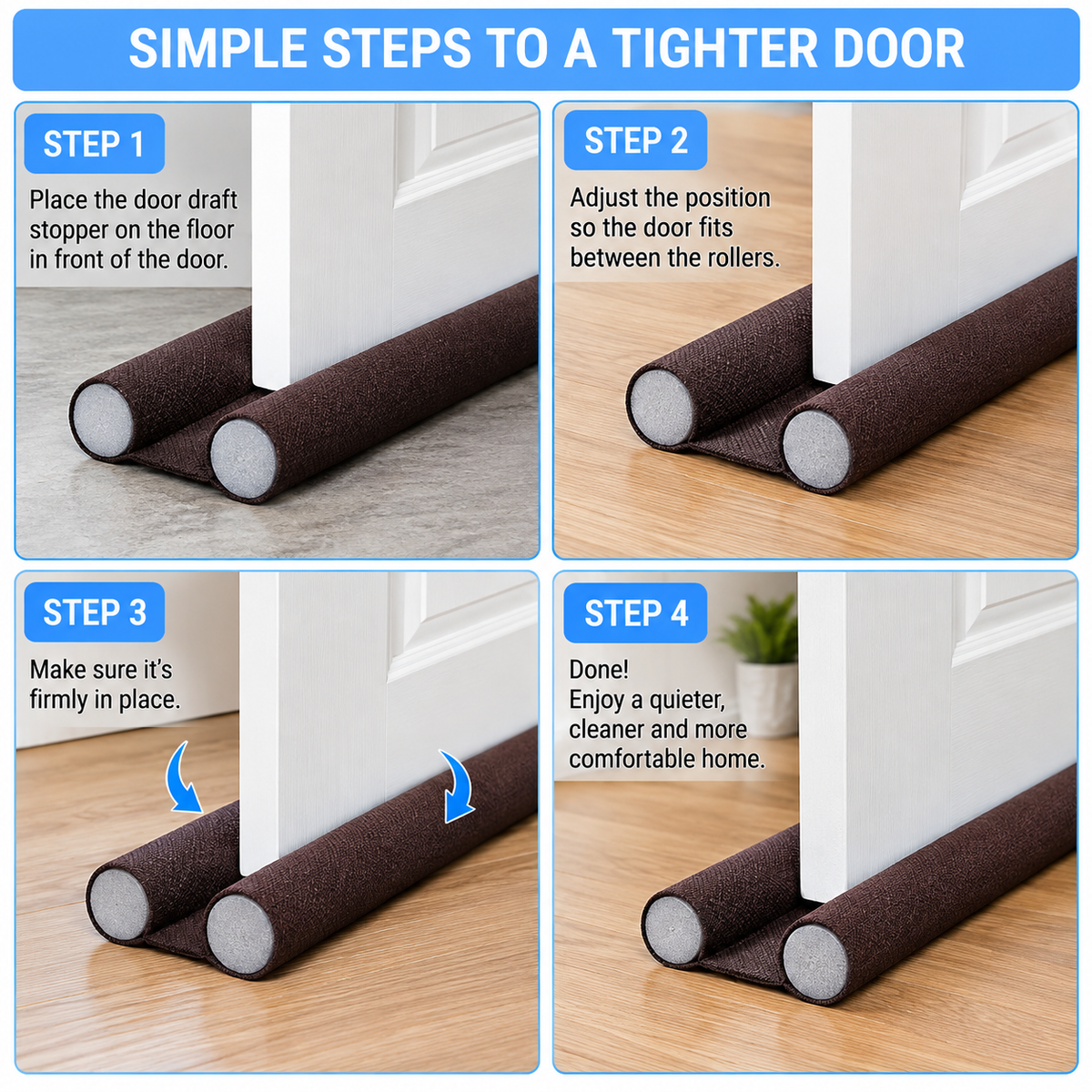 5pcs Door Bottom Sealing Strip Guard for Home Door Fabric Cover