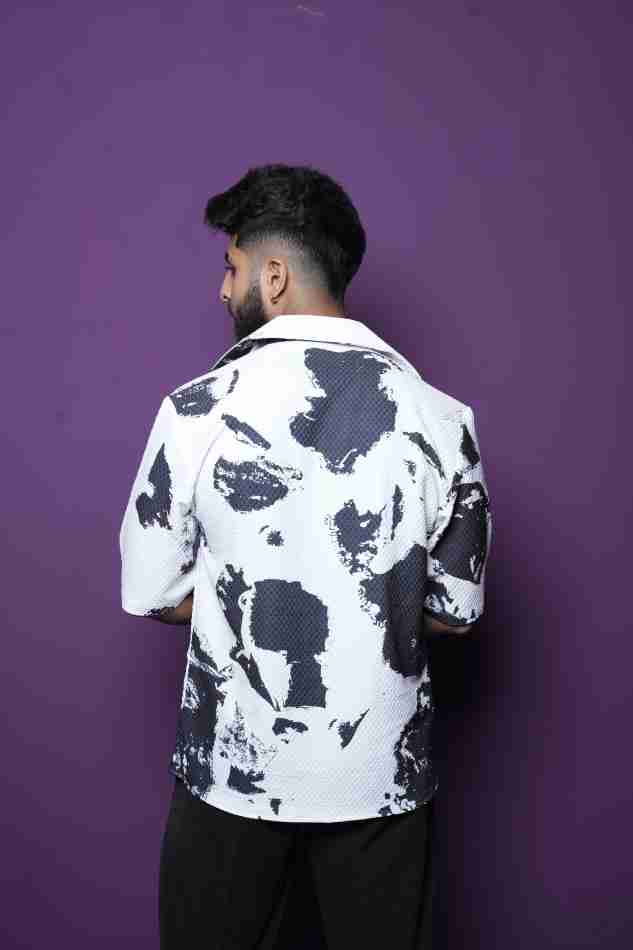 Men Regular, Super Slim Fit Graphic Print Lapel Collar Casual Shirt