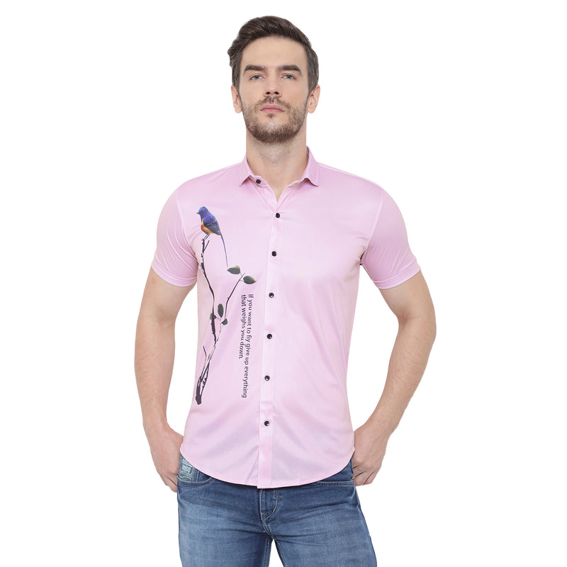 Men Regular, Super Slim Fit Printed Cut Away Collar Casual Shirt