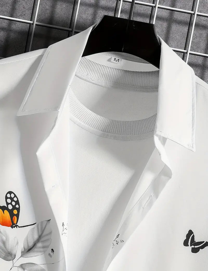 Men Regular, Super Slim Fit Printed Ribbed Collar Casual Shirt