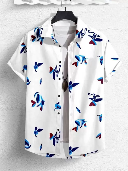Men Regular, Super Slim Fit Printed Ribbed Collar Casual Shirt