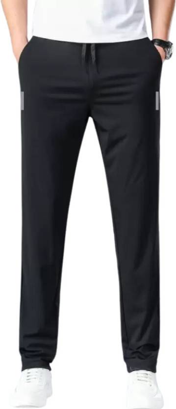 Men Solid Black, Grey Track Pants ( Pack of 2 )
