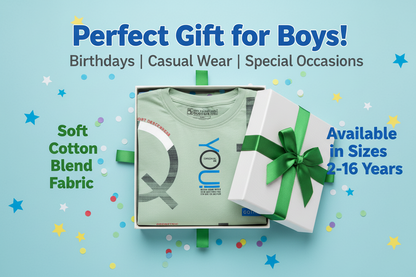 Cotton Blend Round Neck Printed T-Shirt for Boys — Mint Green Casual Wear (2-16 Years)