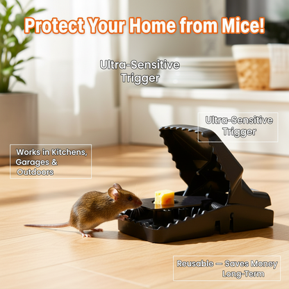 Reusable Mousetrap — High Sensitivity Trigger Mouse Trap for Indoor & Outdoor Use (Pack of 1)