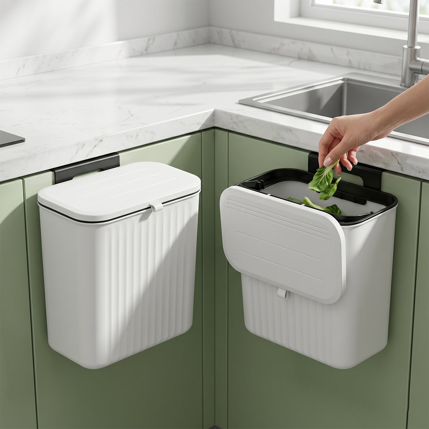 Portable Plastic Kitchen Dustbin Trash Bin (1 Pc 25x22 Cm)
