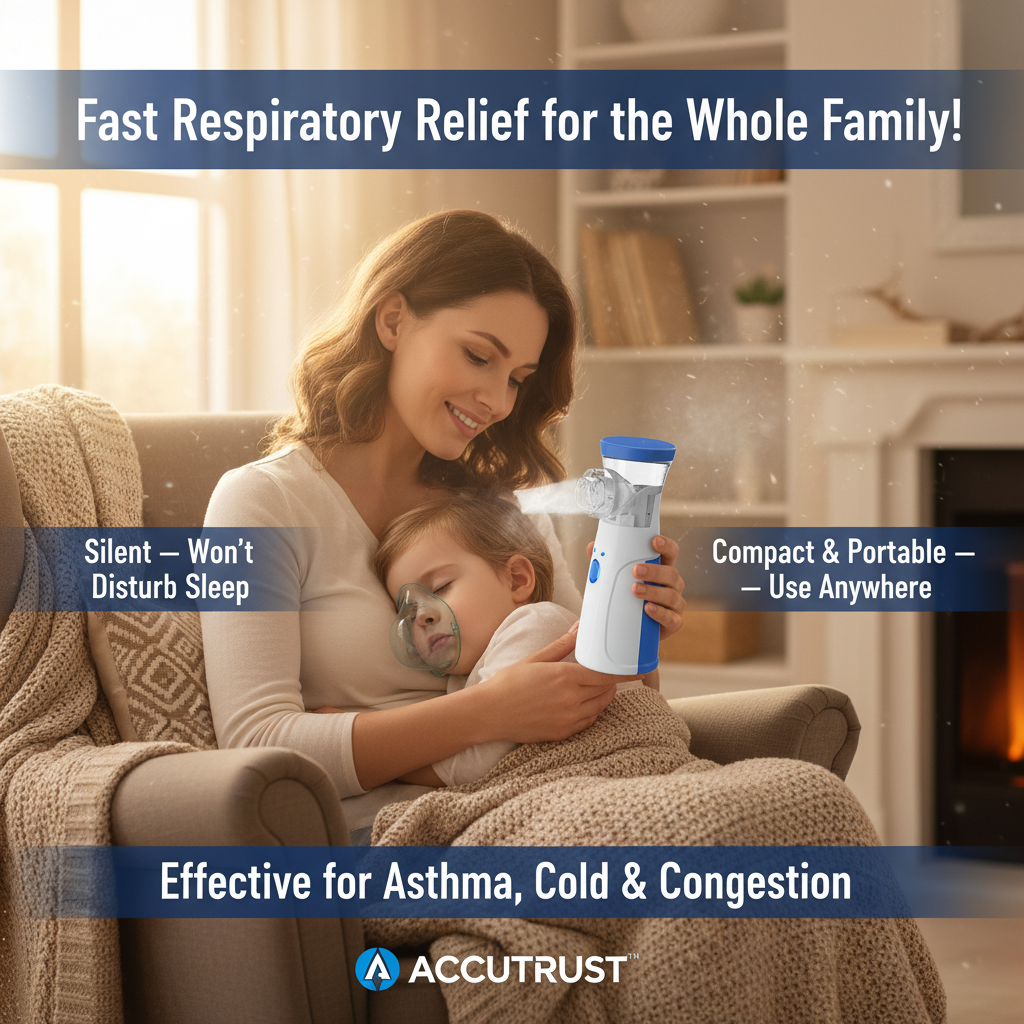 Portable Ultrasonic Mesh Nebulizer Machine — Silent, Rechargeable Inhaler for Adults & Kids