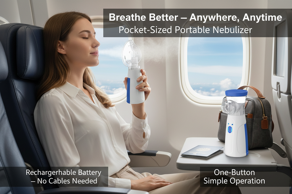 Portable Ultrasonic Mesh Nebulizer Machine — Silent, Rechargeable Inhaler for Adults & Kids