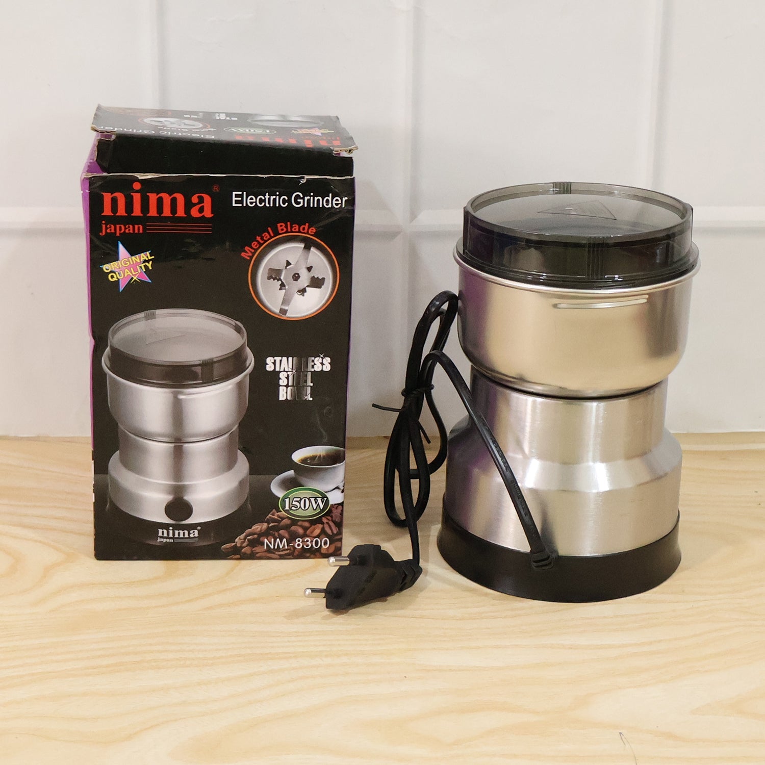 Mini Electric Grinder 150w Stainless Steel For Coffee Spice And Masala (1 Pc)