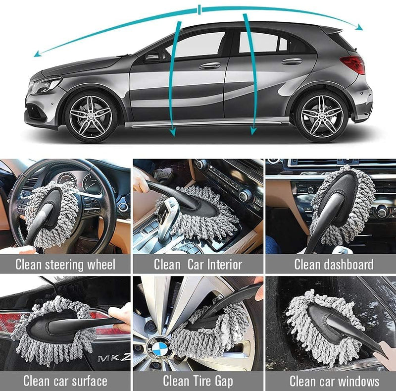 Plastic Multi-Functional Car Duster Cleaning Dirt Dust Clean Brush Dusting Tool Mop