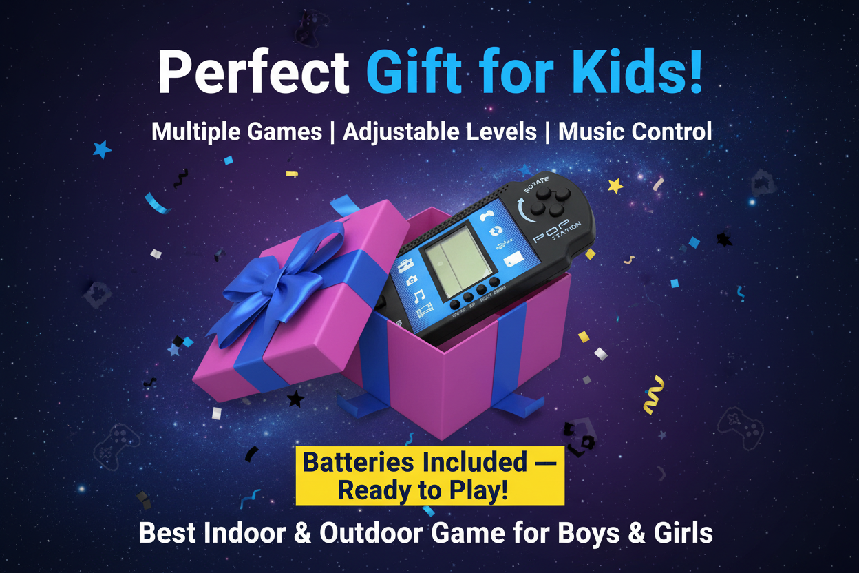POP Station Hand Console Video Game — Handheld Gaming Toy for Kids