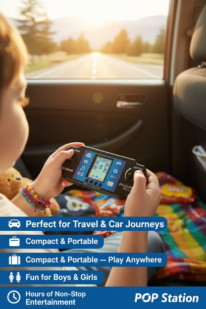 POP Station Hand Console Video Game — Handheld Gaming Toy for Kids