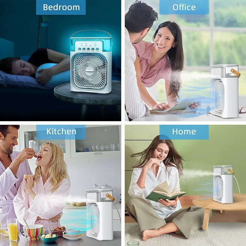 Portable Humidifier Air Cooler Mist Fan Mini Table Fan for Home