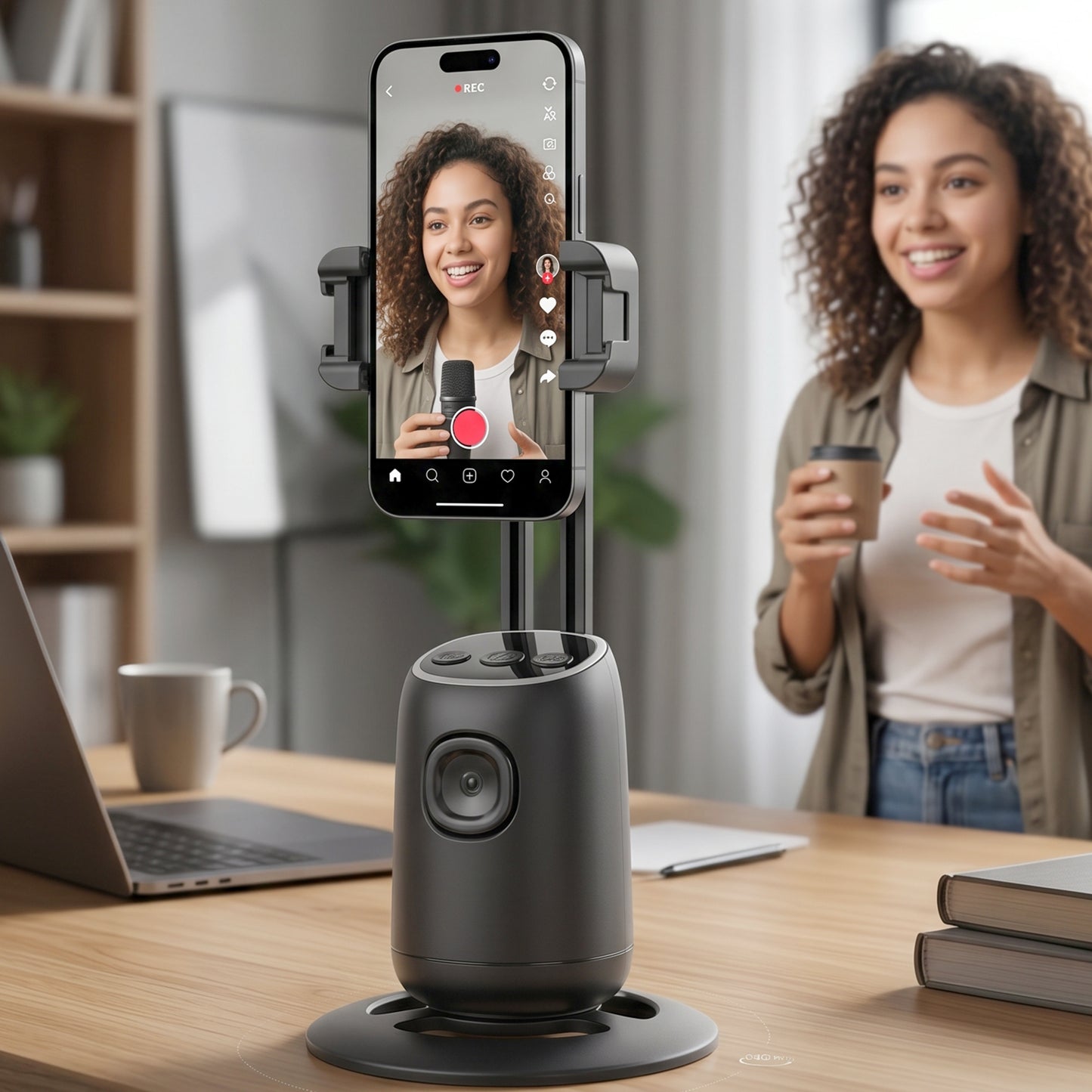 Smart Ai Auto Face Tracking Mobile Holder (1 Pc)