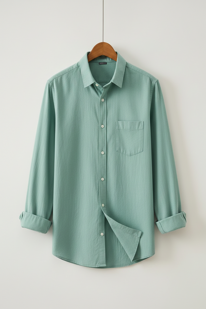 Full Sleeves Shirt for Men (Mint Green, M)