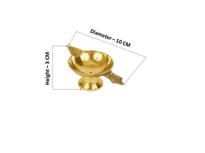 Pure Brass Traditional Decorative Diya Set for Puja, Aarti & Home Temple (Pack of 2)