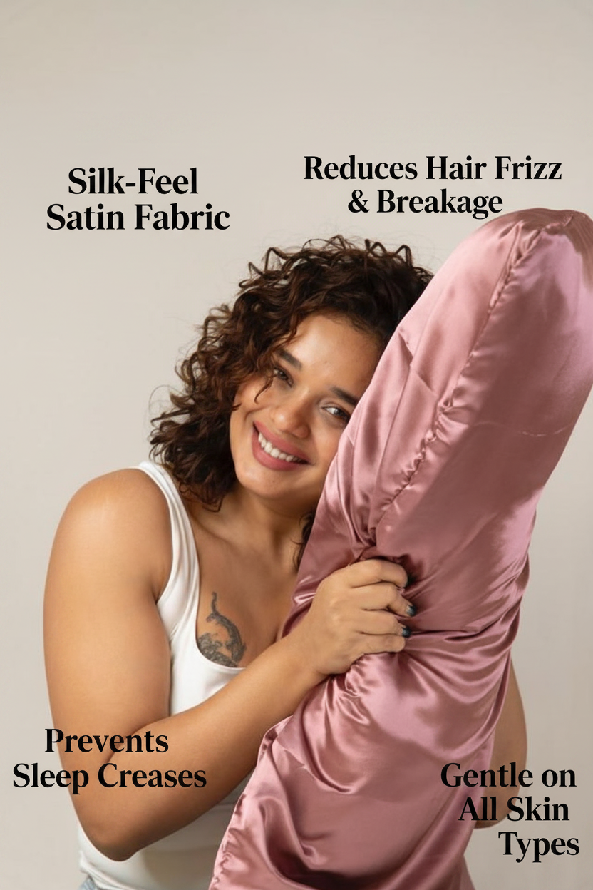 Satin Pillowcase — Soft & Smooth Silk-Feel Pillow Cover for Hair & Skin Care