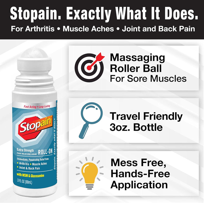 Stopain Extra Strength Roll-On 3 oz (Pack of 2)
