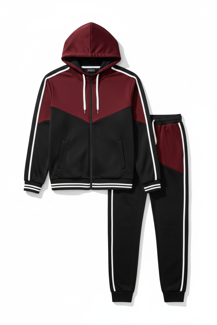 Summer tracksuit (Maroon & Black)