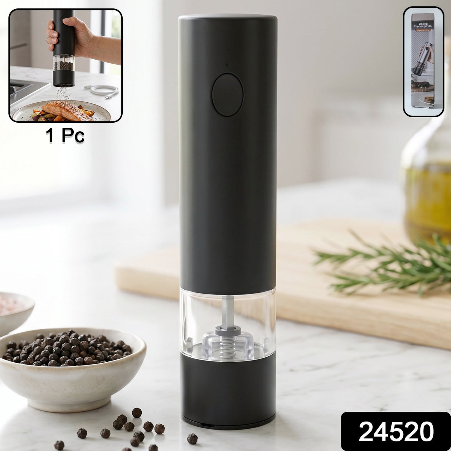 Electric Pepper Grinder  Usb Rechargeable  One Touch Operation