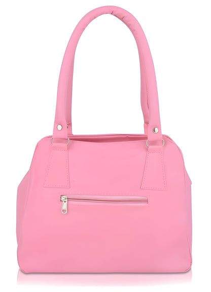 Pink Women’s Quilted Front Pocket Shoulder Handbag