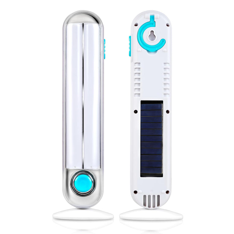 USB Rechargeable 2 Tube LED Light with Solar Energy and Portable Home