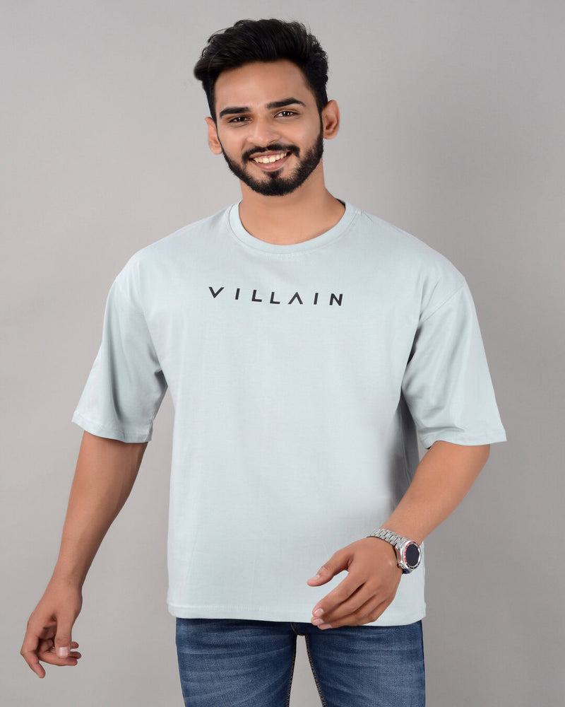 Cotton Blend Oversize Loose Fit Drop Shoulder Round Neck Half Sleeve Typography Turquiose T-Shirt for Men (SIZE- M,L,XL,XXL)