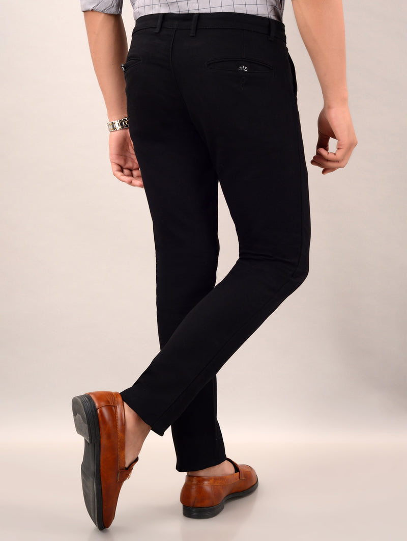 Men's Slim Fit Casual Trouser- Black (SIZE- 30,32,34,36)