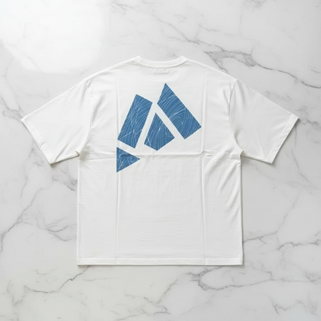 Men's White Graphic Print Sports T-Shirt — Oversized Casual Tee