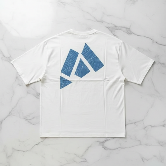 Men's White Graphic Print Sports T-Shirt — Oversized Casual Tee