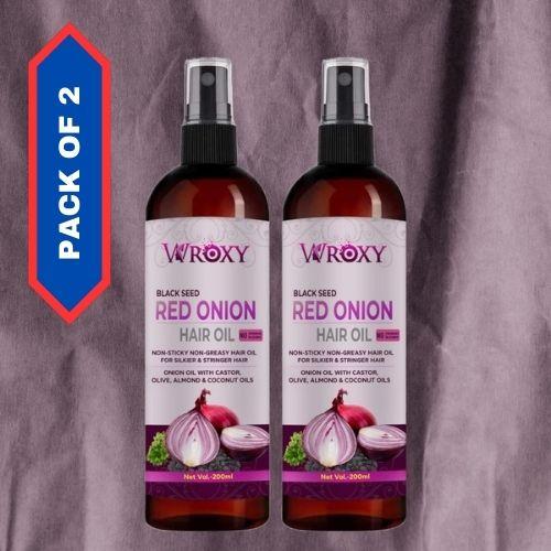Wroxy Onion Black Seed Hair Oil Controls Hair Fall (Pack of 2)